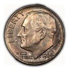 1964 10c Roosevelt Silver Dime - Colorful Textured Toning - BU - SKU-Z3883