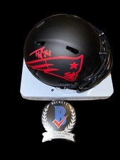 TY LAW SIGNED NEW ENGLAND PATRIOTS ECLIPSE MINI HELMET RARE BECKETT HOF 2