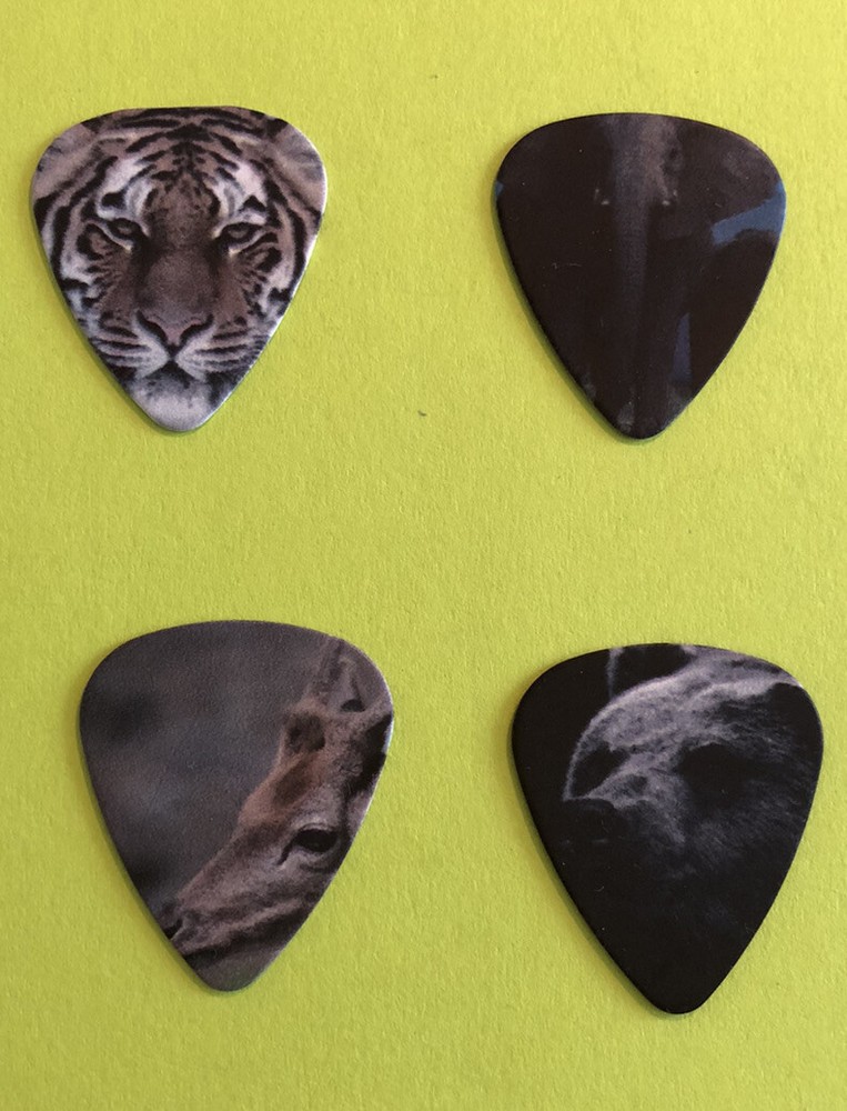 Variety Collectors Guitar Pick Lot of 4 - Med 0.71mm 2 Sided Print NWOT #C