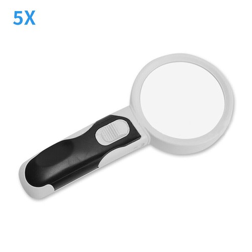 Portable 2.5X/5X/16X Magnifying Glass Loupe Hand Held Zoomer Magnifier 2LED Lamp - Picture 4 of 11
