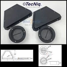 Motorcycle Sidewall TRAILER-RV VENTS, Black, 2 inner, 2 outers, Utility, Cargo