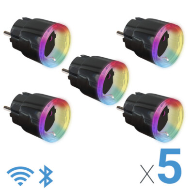 Shelly Plus Plug Schwarz 5er Set - Smart Steckdose - Intelligente Steckdose Funk