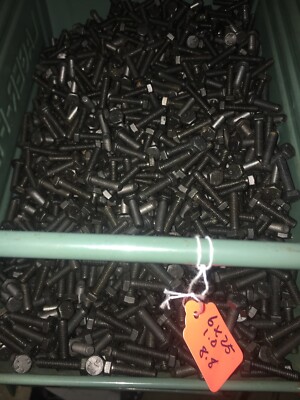 Lot (10) M 6 X 1.0  X 25 mm Black  Oxide  Hex Bolt Screw Grade 8.8 Fine Germany