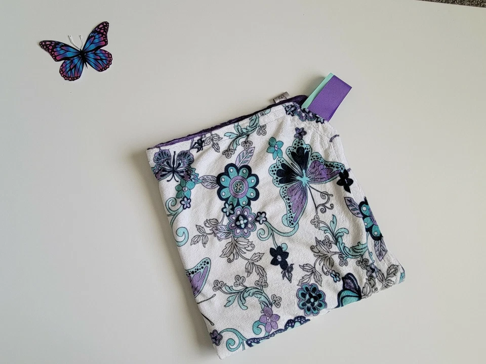 超柔软和褪色抵抗可爱蝴蝶花卉毛绒毯子! 可爱 — 第 2/4 张图片