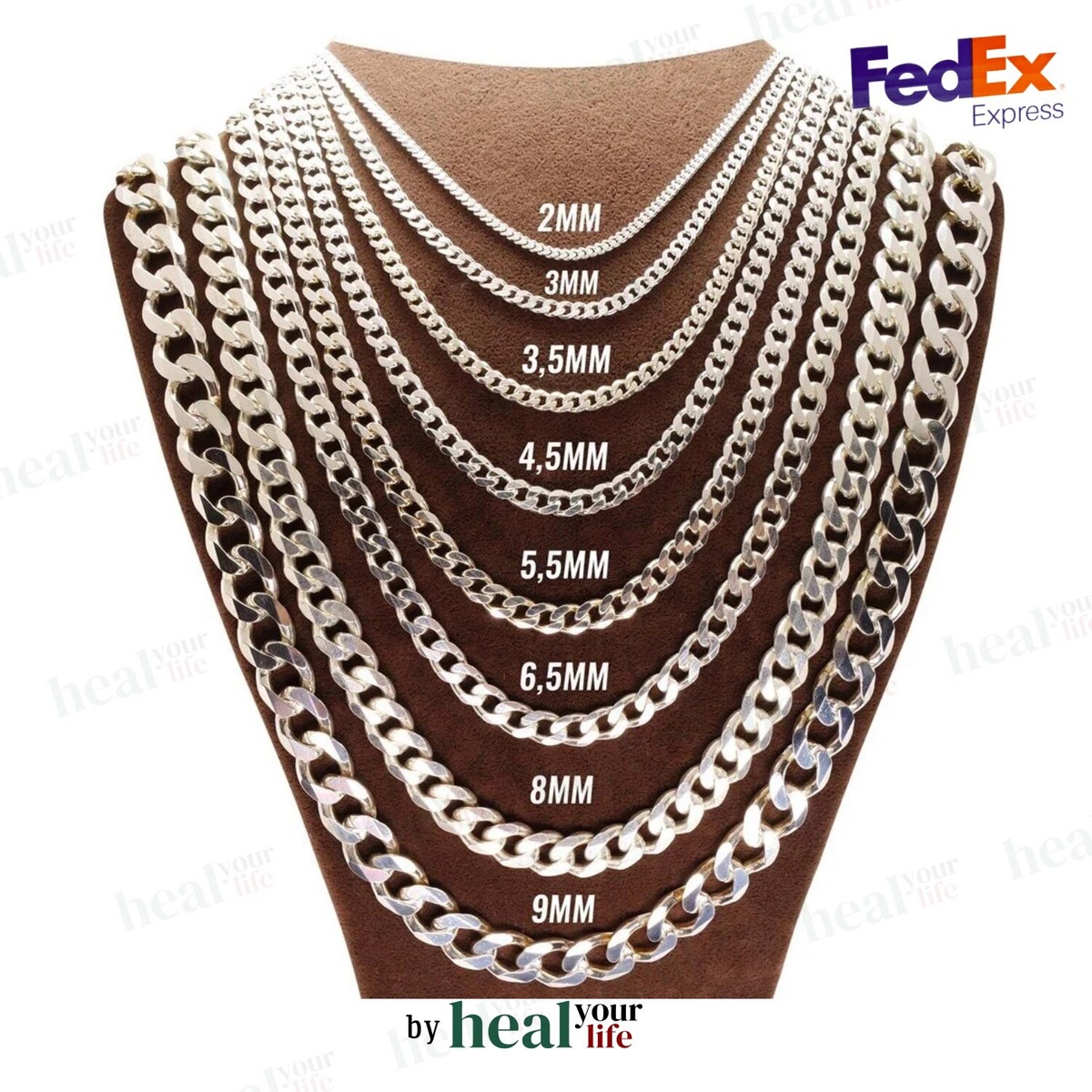 925 STERLING SILVER Miami Cuban Curb Chain Necklace - ALL SIZES 