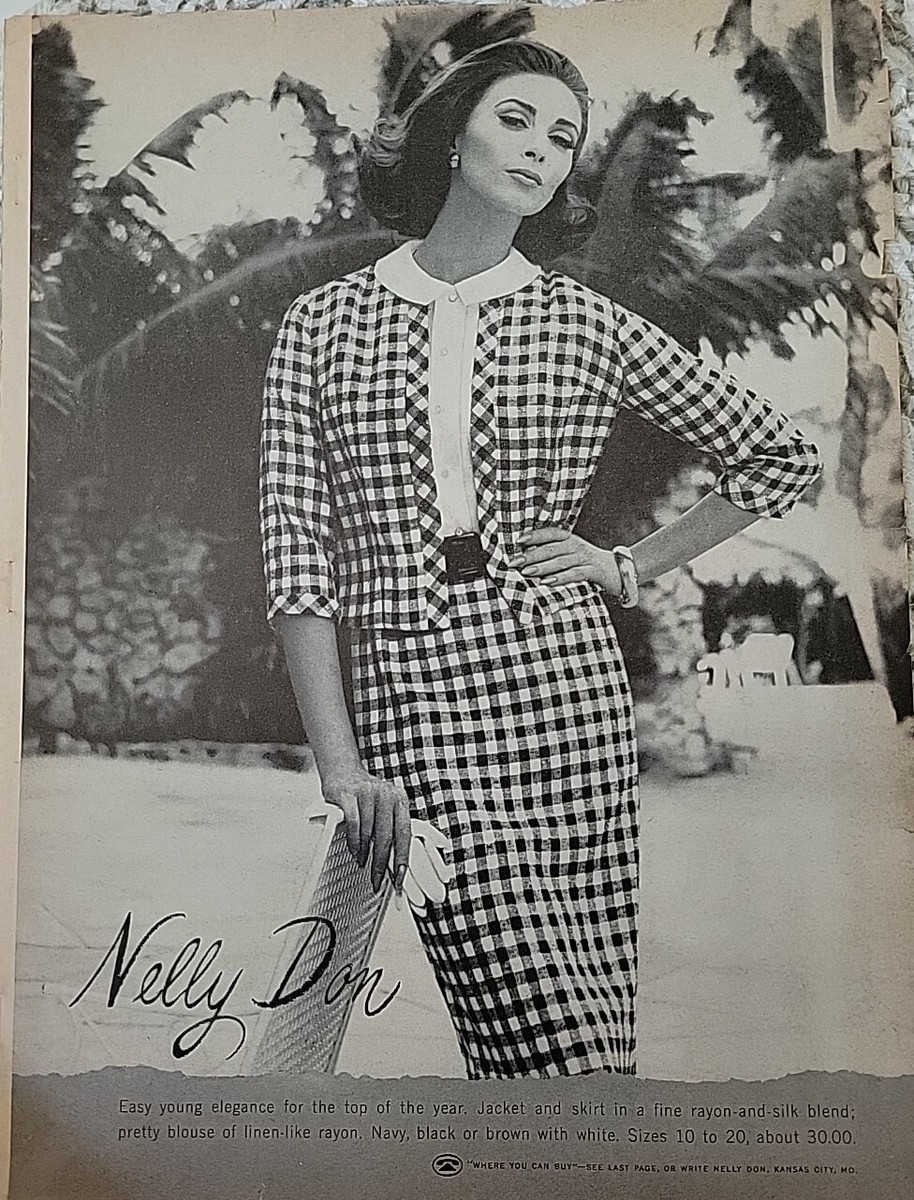 1964 Women's Nelly Don Checked Jacket Dress vintage Fashion ad