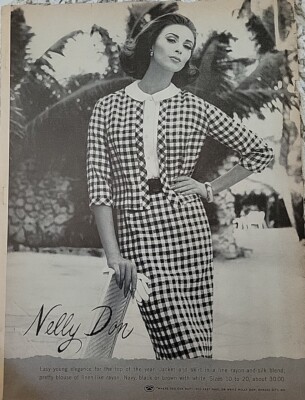 1964 Women's Nelly Don Checked Jacket Dress vintage Fashion ad