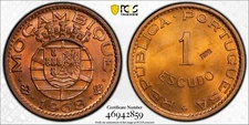 MOZAMBIQUE 1968 1 Esc., PCGS SP65RB (PROVA) KM-Pr52 Prova
