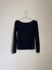 We The Free  Tried and True Perforated Boat Neck Top in Black Size MEDIUM