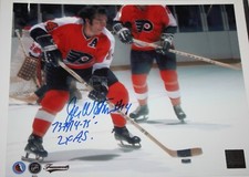 JOE WATSON Philadelphia Flyers autographed 8x10 photo 2 inscriptions COA