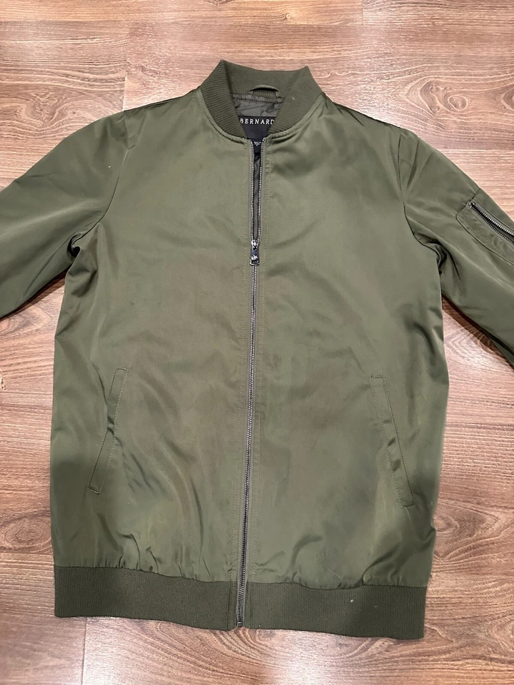 Chaqueta Bernardo Mujer Pequeña Bomber Boyfriend Verde Cremallera Completa Forrada Bolsillos 16707 Foto 3 de 4