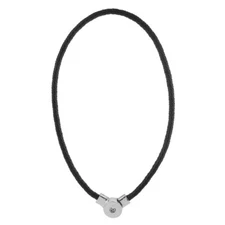 Snaps Jewelry Necklace Black Leather Magnetic Fit 18-20mm Ginger Charms 18" NEW