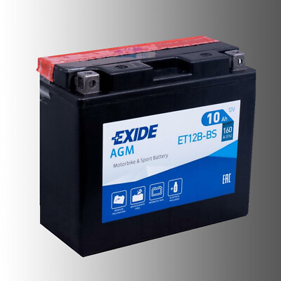 Exide ET12B-BS/ YT12B-BS Motorradbatterie 12V 10Ah AGM VRLA wartungsfrei