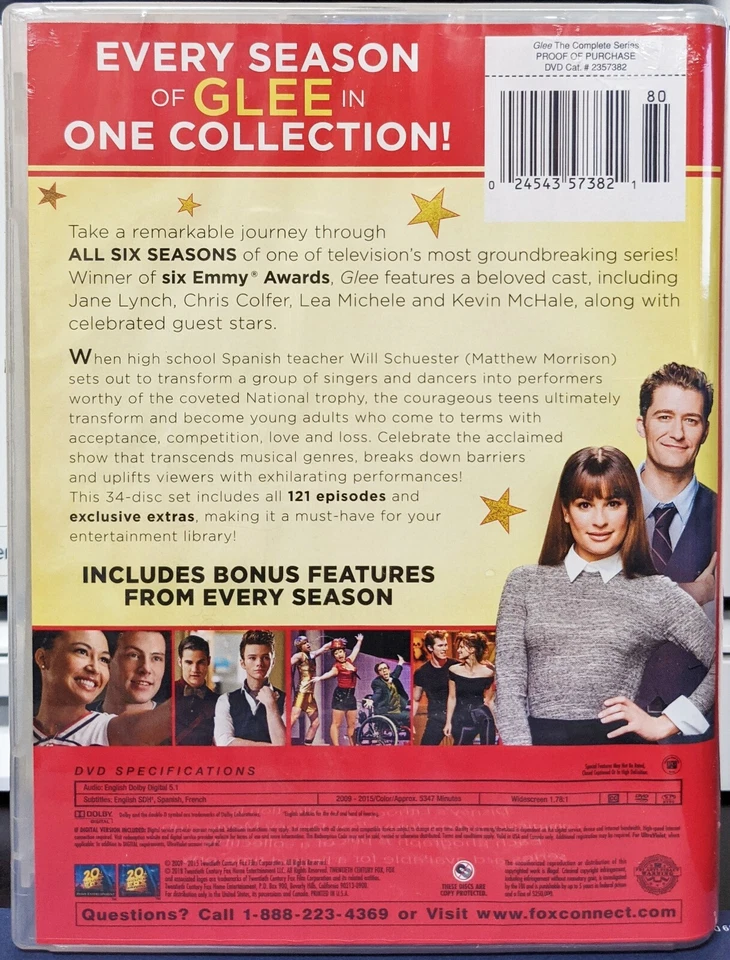 Glee The Complete Series (DVD, 34-Disc Set) Season 1-6 Disney Movie Club, NEW - Image 2 of 4