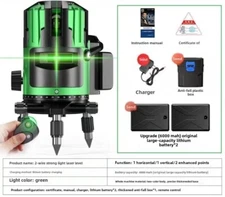 2 Line 1 Point Green Light Laser Levels High Precision Self- Leveling Level