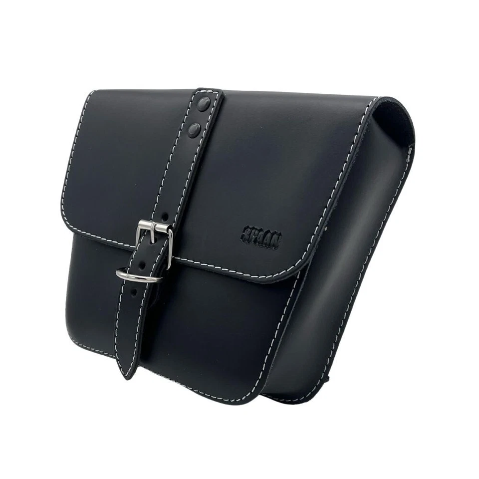 Borsa fianchetto in pelle nera specifica per MOTO GUZZI V7 III, V7 850, GUZZI V9 - Imagen 2 de 4
