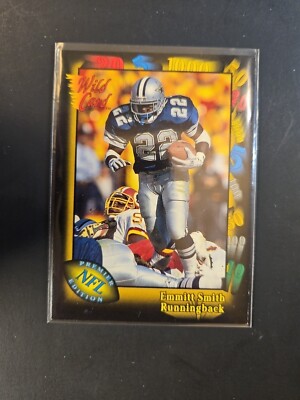 1991 Wild Card #46 EMMITT SMITH Dallas Cowboys Football Card HOF