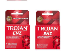 Trojan ENZ Non-Lubricated Premium Latex Condoms 3 ct  Pack of 2 