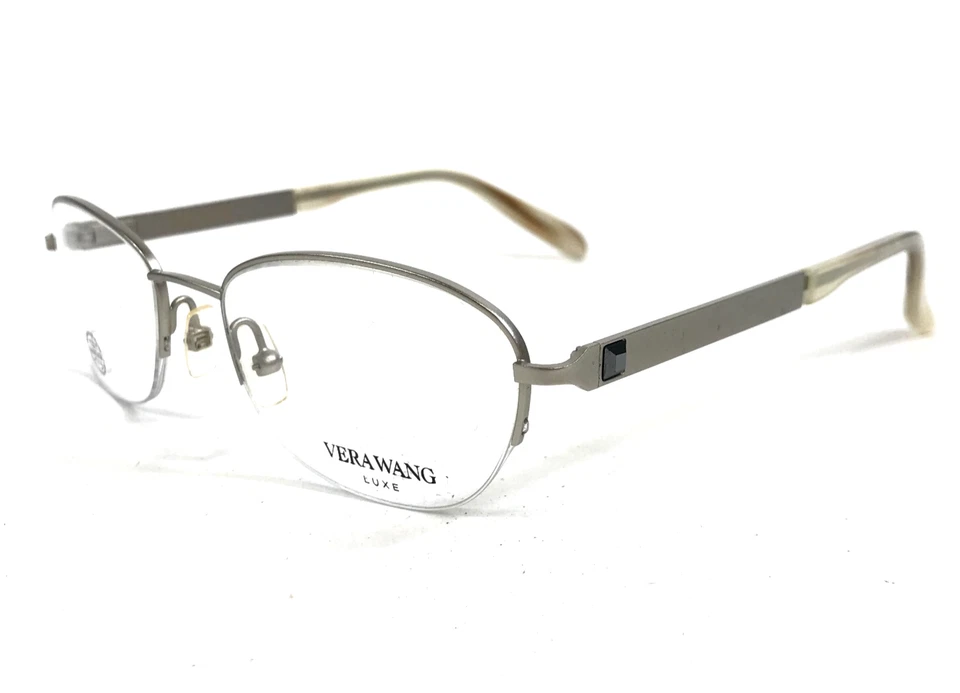 Monturas de gafas Vera Wang Zorya SI plateadas ojo de gato medio borde Swarovski 48-18-132 Foto 4 de 4