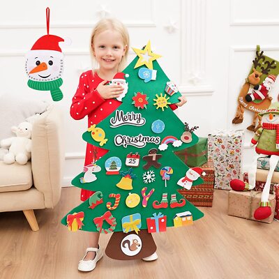 Christmas Decorations Felt Christmas Tree Set and Cute Snowman Advent  Calendar - | eBay