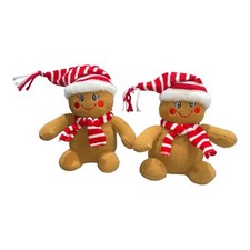 2 Dan Dee Collectors Choice Stuffed Plush Christmas Gingerbread Man 9  Inch