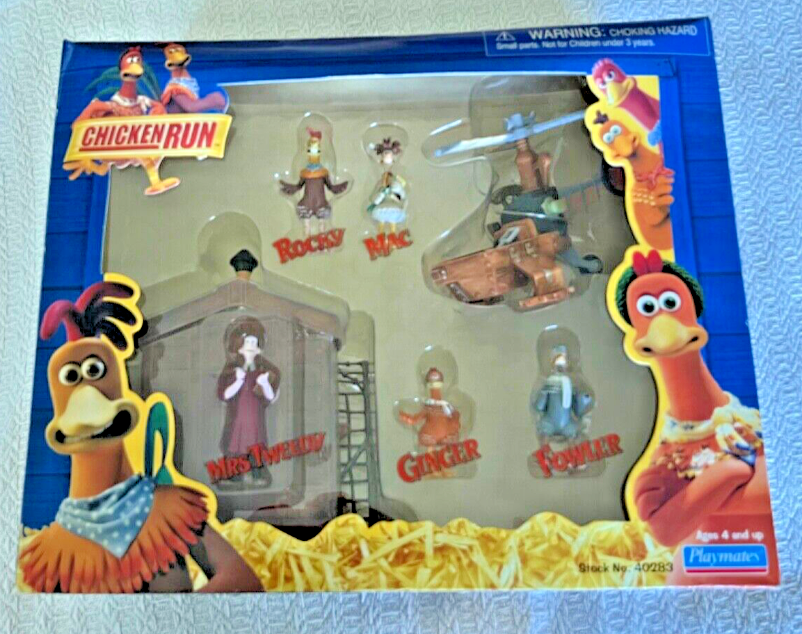 Playmates CHICKEN RUN Playset 40283 Rocky GINGER Fowler MAC Mrs