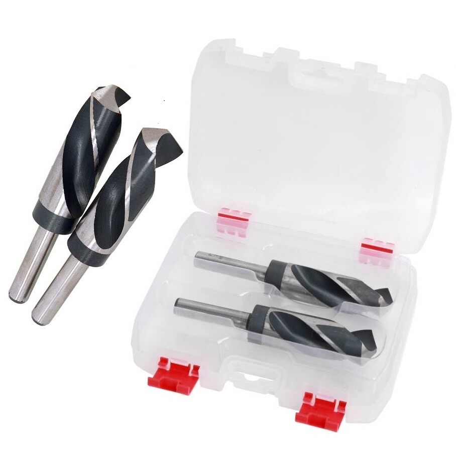 HSS DRILL BIT SET 26mm & 28mm Reduced 12.8mm shanks fit a 13mm chuck