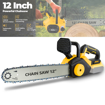12'' Compact Cordless Chainsaw for Dewalt 20V Brushless Handheld w/chain