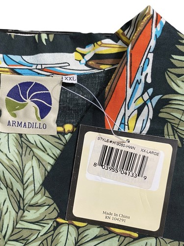 Armadillo Men’s Hawaiian Shirt Size Adult 2XL XXL Aloha Button Down Short Sleeve - Picture 13 of 16