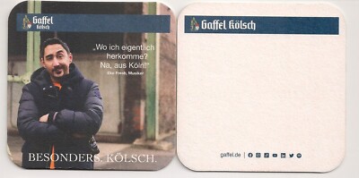 Gaffel Kölsch beer mat ''Where do I come from? Na, from Cologne - Eko Fresh''