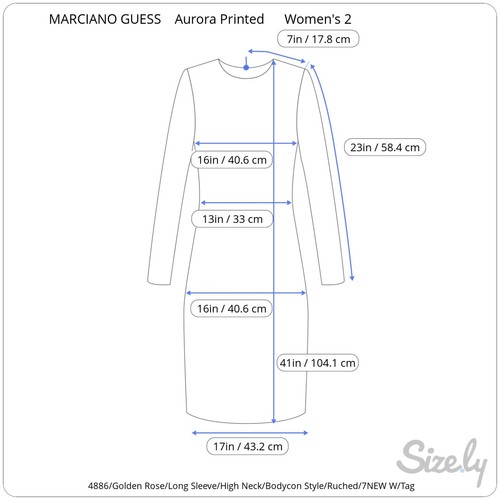 MARCIANO GUESS Aurora Printed Bodycon Dress Golden Rose Womens Size 2 NEW $208 - Picture 19 of 19