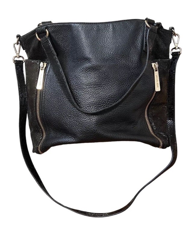 Michael Kors XL Black Leather & Python Shoulder B… - image 11