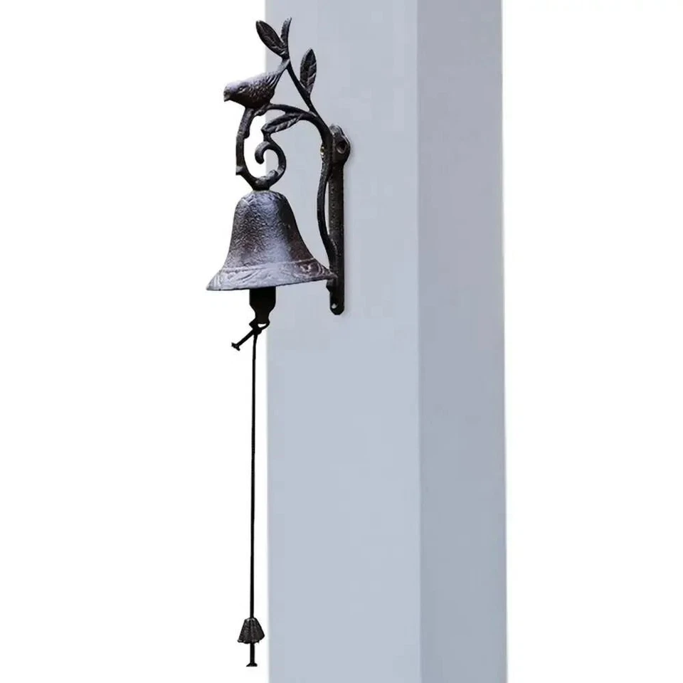 Metal Birdhand Rattles Villa Yard Decoration Dinner Bell Cast Iron Bird Doorbell