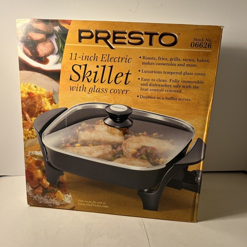 Presto 11 Inch Electric Skillet With Glass Cover No. 06626 New