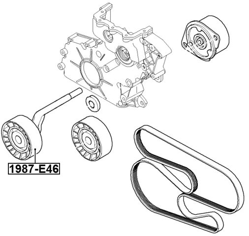Tensor de polia FEBEST 1987-E46 OEM 6652000273 - Imagem 2 de 3