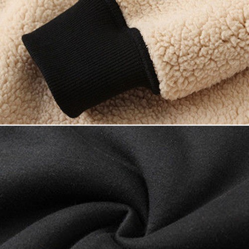 Herren Kapuze Fleece Fell Hoodie Sweatshirt Oberbekleidung Winter warm Reißverschluss Mantel Jacke - Bild 4 von 12