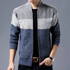 Men Cardigan Autumn Winter Thicken Knit Sweater Coat Zipper Coats Jackets