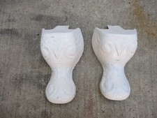 Antique Victorian Cast Iron Bath Tub Feet Ornate Filigree "V"  - Set of 2 (G)