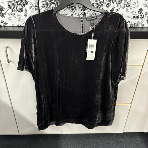 Top Eileen Fisher CARBONEA girocollo in velluto con scatola XS $238 - Foto 1 di 3