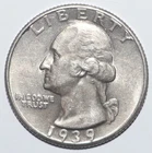 1939 Washington Quarter AU (K293)