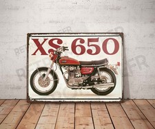 Vintage Blechschild Yamaha XS 650 Schild Garage Dekoration Motorrad Deko