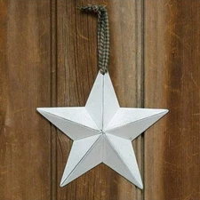 CWI Gifts 5" White Galvanized Metal Barn Star Wall Decor