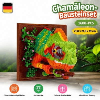 Chamäleon 3D Baustein Set Klemmbausteine Baukasten Spielzeug Kreativ für Wand