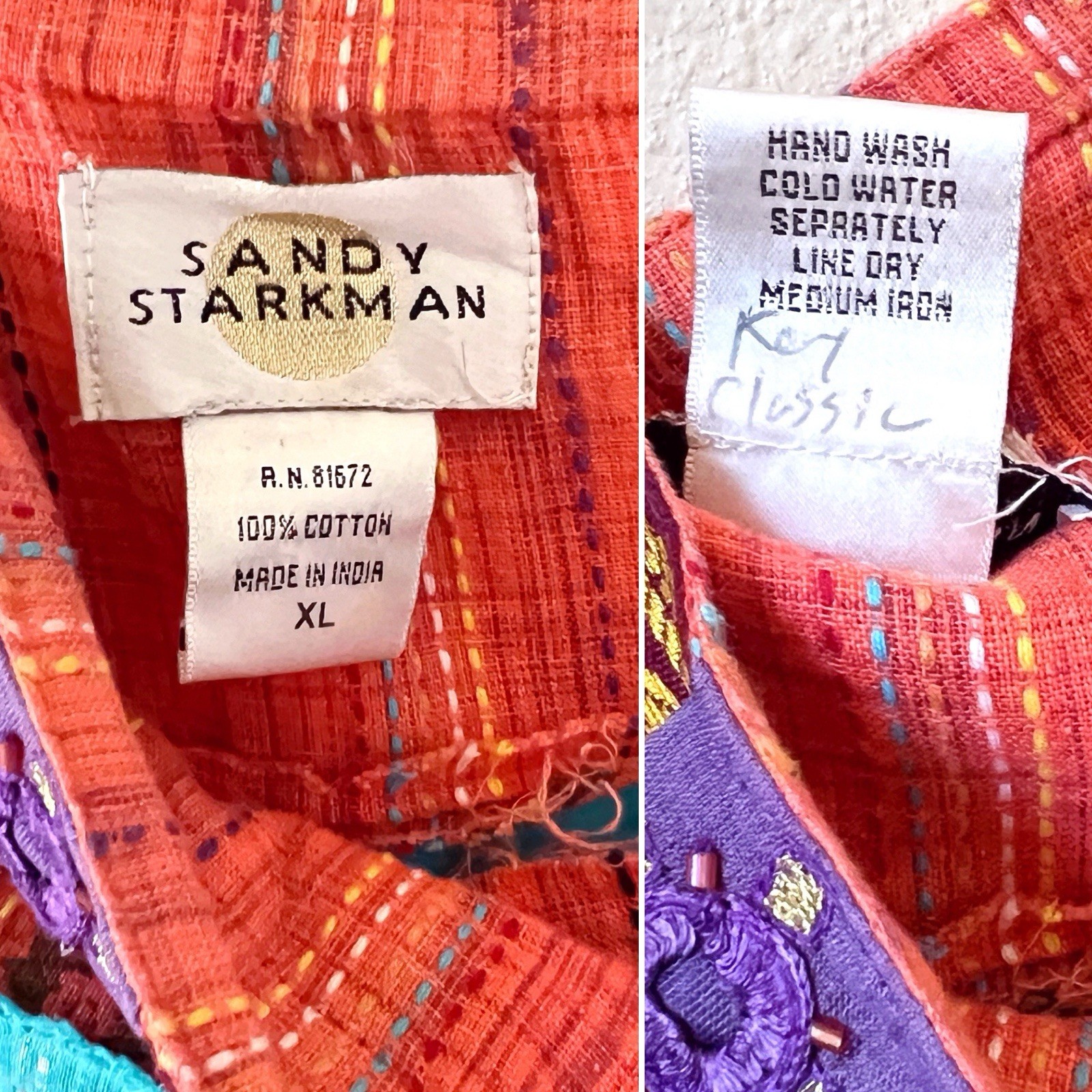 Vintage Sandy Starkman 3X Patchwork Tiered Maxi C… - image 2