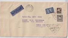 STORIA POSTALE PRIMO VOLO RODI VENEZIA 18.5.33 CON FIRMA PERITO