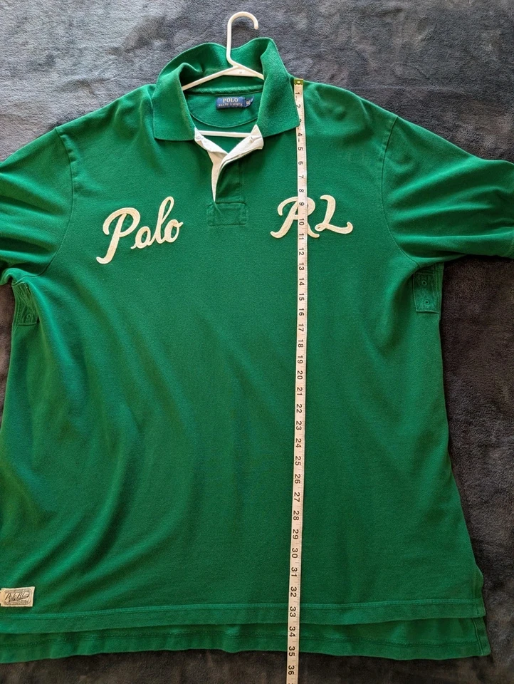 Polo Ralph Lauren RL67 green Logo Polo Shirt Size 2XLT (27x33.5) - Image 4 of 4