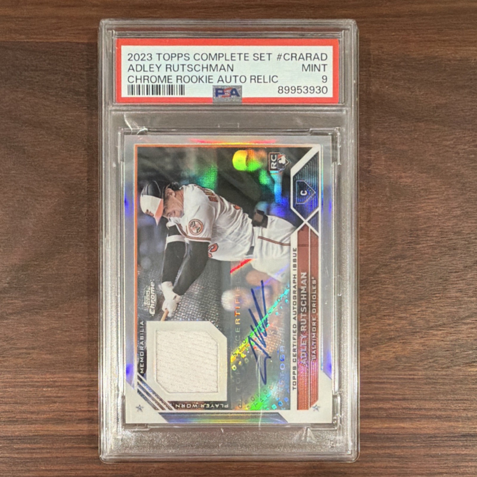 Topps Complete Chrome Rookie Auto Adley Rutschman #CRR-AD /25 Orioles 2023 PSA 9