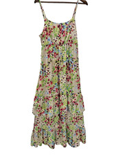 Old Navy Babydoll Tiered Cottage Summer Dress M Colorful Flower Fairy Awards