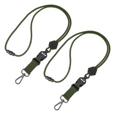 Durable Round Cord Lanyard - 2Pcs Dark Green 