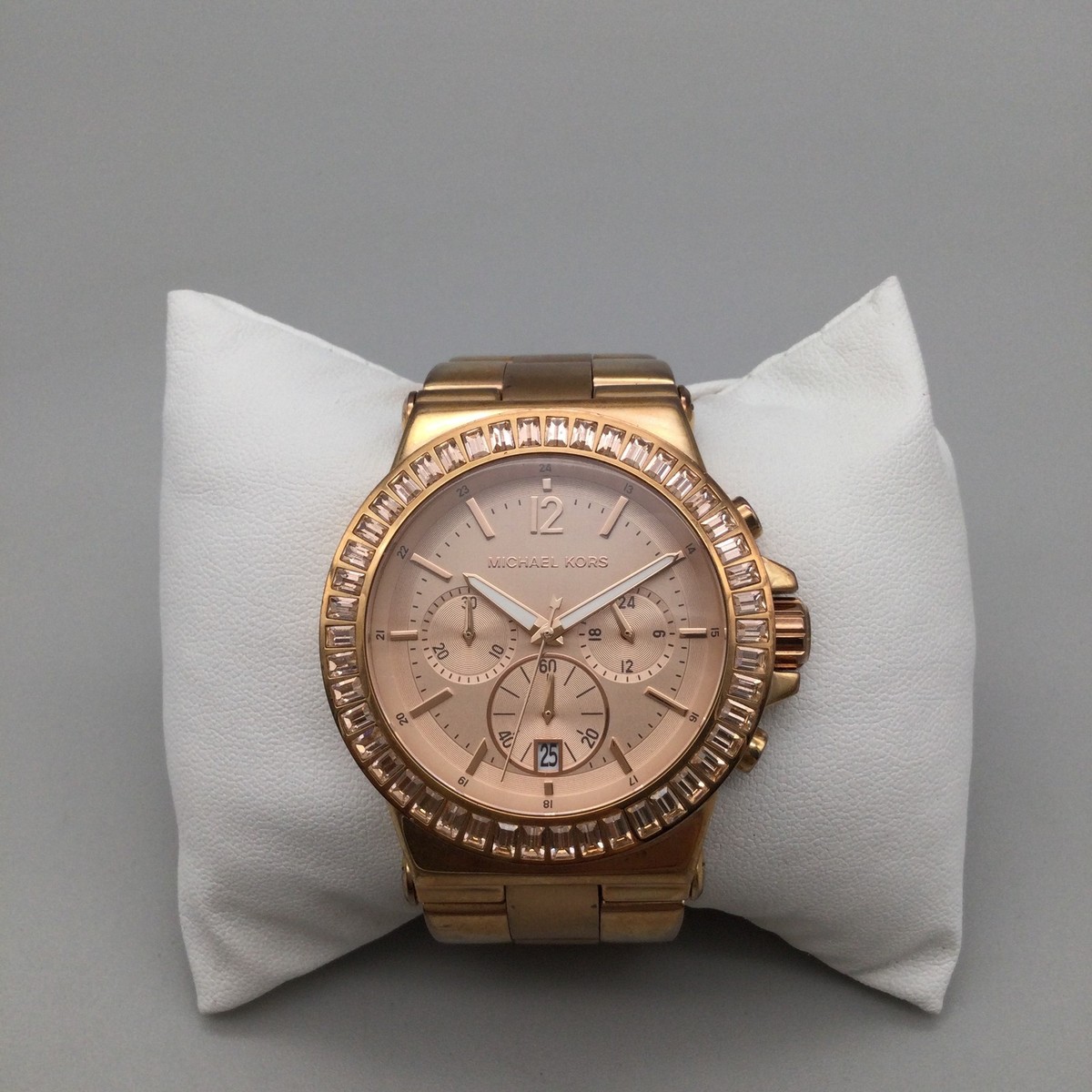 Michael Kors Watch Womens 45mm Chronograph Crystals Date MK-5412